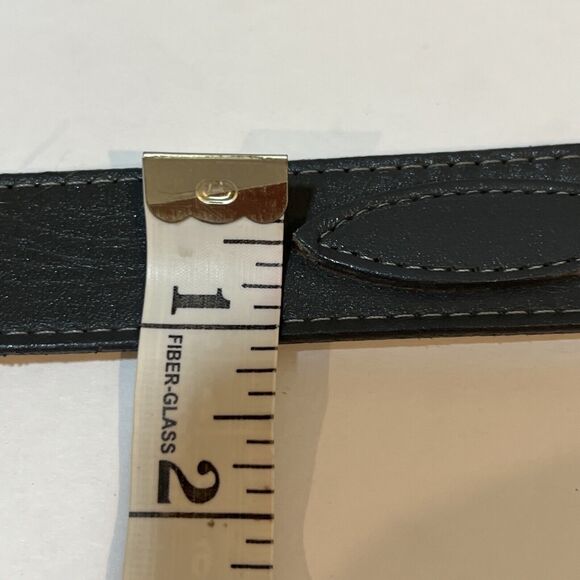 VTG Justin Genuine Leather Top Grain Cowhide Gray Silver Tone Buckle 38 Belt - Picture 9 of 11